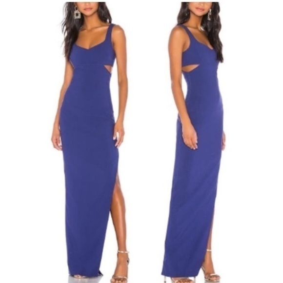 Nwt Likely Dress Lillianna Gown Maxi Side Cutouts In Blueprint